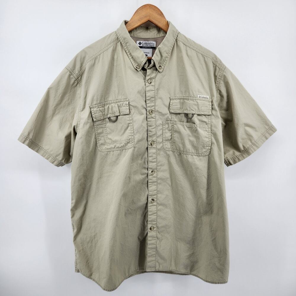 Columbia Sportswear Co. Men's XL Short Sleeve Button Front Shirt Cotton